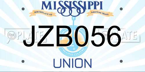 JZB056 Mississippi License Plate