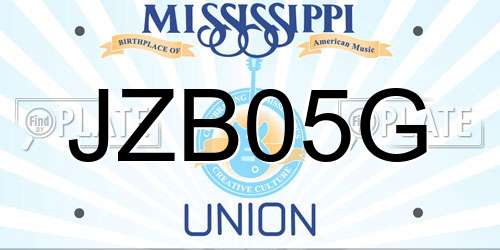 JZB05G Mississippi License Plate