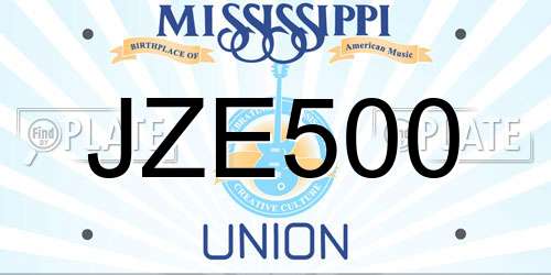 JZE500 Mississippi License Plate