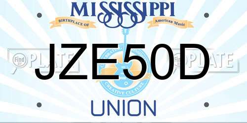 JZE50D Mississippi License Plate