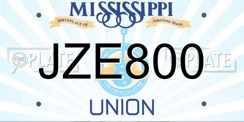 JZE800 Mississippi License Plate