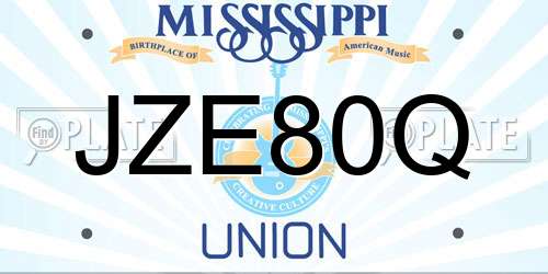 JZE80Q Mississippi License Plate
