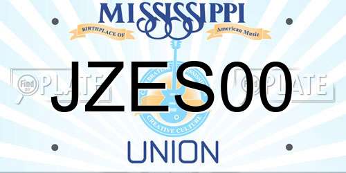 JZES00 Mississippi License Plate