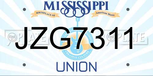 JZG7311 Mississippi License Plate
