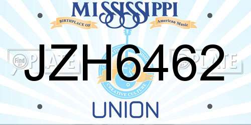 JZH6462 Mississippi License Plate