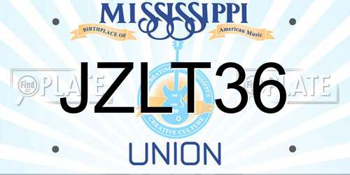 JZLT36 Mississippi License Plate