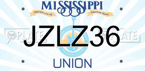 JZLZ36 Mississippi License Plate