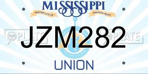 JZM282 Mississippi License Plate