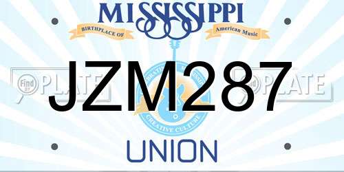 JZM287 Mississippi License Plate
