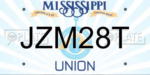 JZM28T Mississippi License Plate