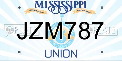 JZM787 Mississippi License Plate