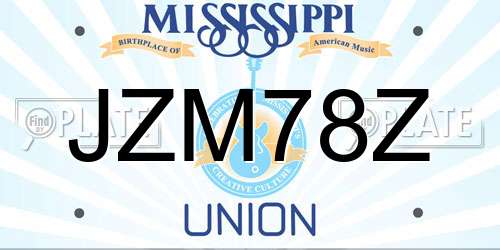 JZM78Z Mississippi License Plate