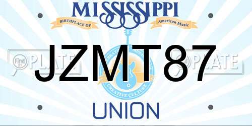 JZMT87 Mississippi License Plate