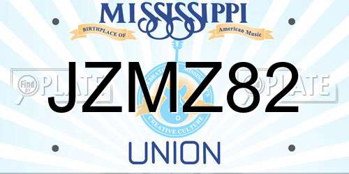 JZMZ82 Mississippi License Plate