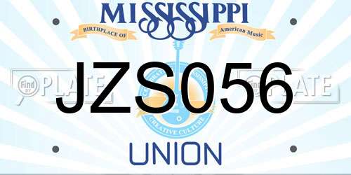 JZS056 Mississippi License Plate