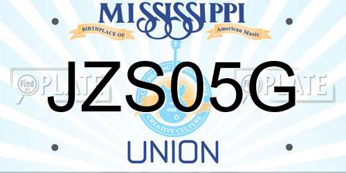 JZS05G Mississippi License Plate