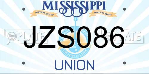JZS086 Mississippi License Plate