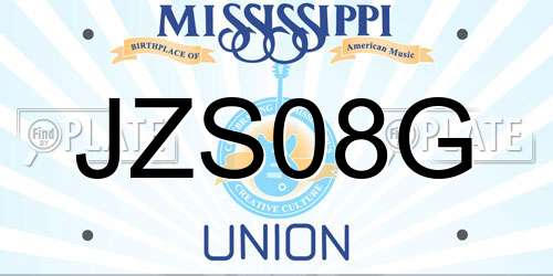 JZS08G Mississippi License Plate