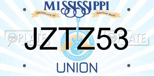 JZTZ53 Mississippi License Plate