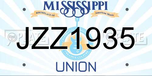 JZZ1935 Mississippi License Plate