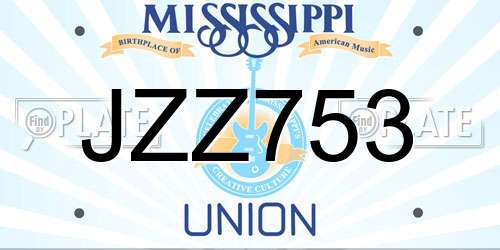 JZZ753 Mississippi License Plate