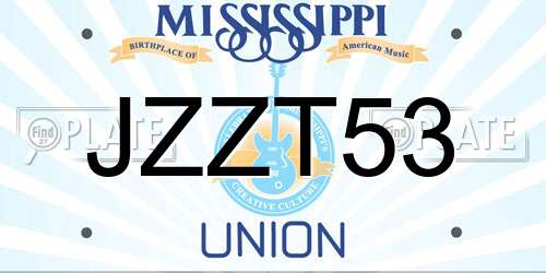 JZZT53 Mississippi License Plate