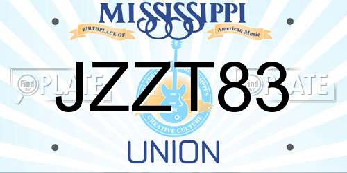 JZZT83 Mississippi License Plate