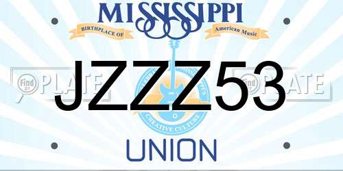 JZZZ53 Mississippi License Plate