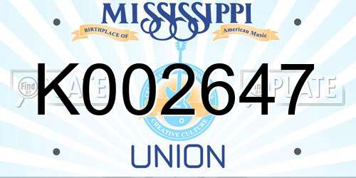 K002647 Mississippi License Plate