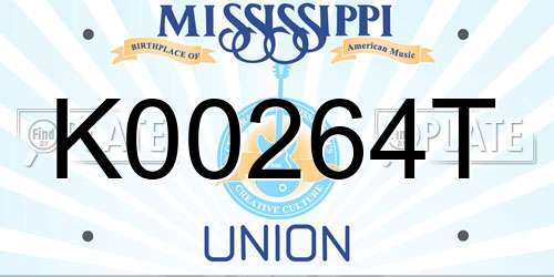K00264T Mississippi License Plate