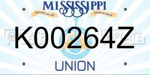 K00264Z Mississippi License Plate