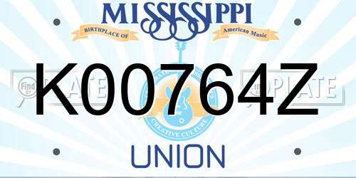 K00764Z Mississippi License Plate