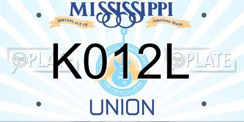 K012L Mississippi License Plate