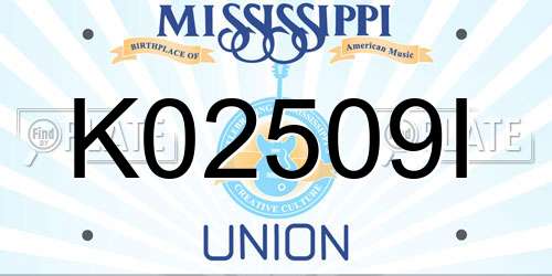 K02509I Mississippi License Plate