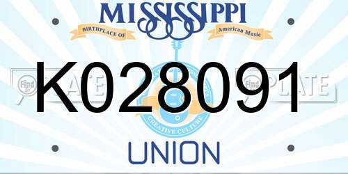 K028091 Mississippi License Plate