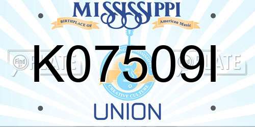 K07509I Mississippi License Plate