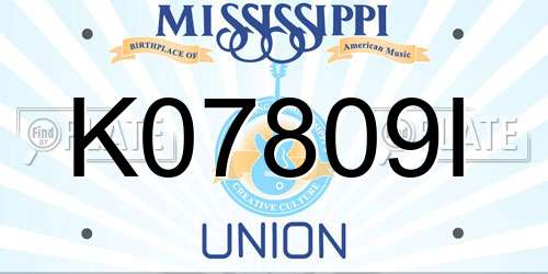 K07809I Mississippi License Plate