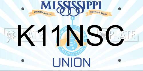 K11NSC Mississippi License Plate