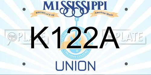 K122A Mississippi License Plate