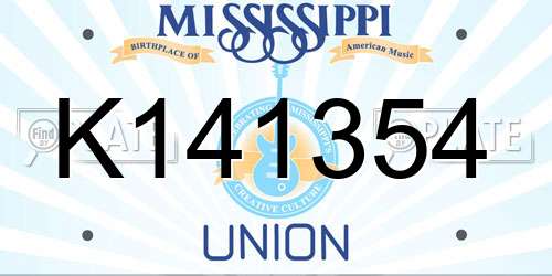K141354 Mississippi License Plate