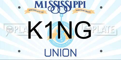 K1NG Mississippi License Plate