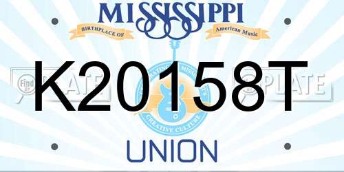 K20158T Mississippi License Plate