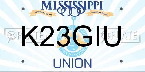 K23GIU Mississippi License Plate