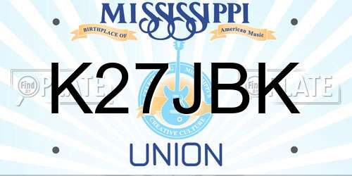 K27JBK Mississippi License Plate
