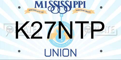 K27NTP Mississippi License Plate