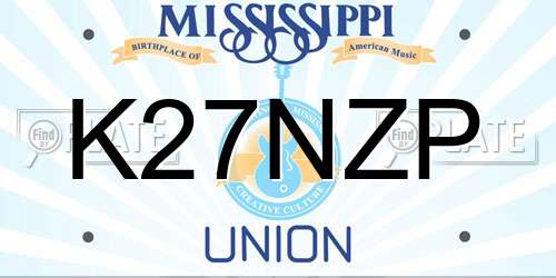 K27NZP Mississippi License Plate