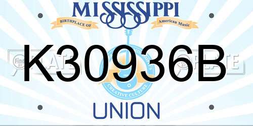K30936B Mississippi License Plate