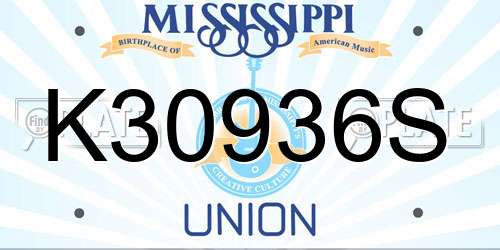 K30936S Mississippi License Plate