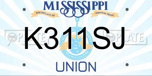 K311SJ Mississippi License Plate