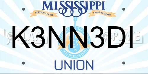 K3NN3DI Mississippi License Plate